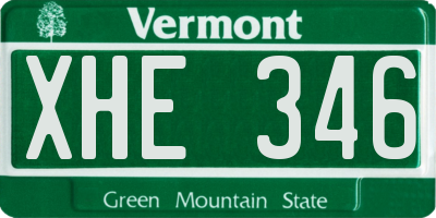 VT license plate XHE346