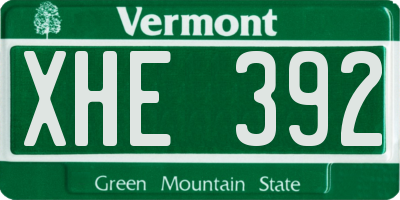 VT license plate XHE392