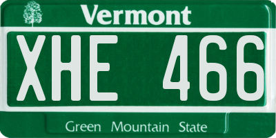 VT license plate XHE466