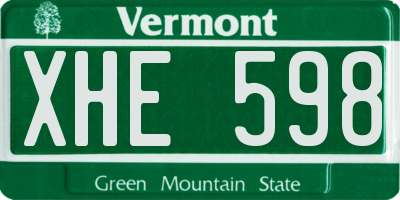 VT license plate XHE598