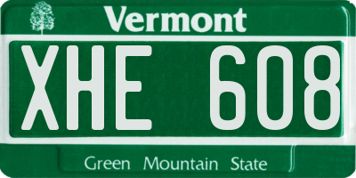 VT license plate XHE608