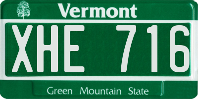VT license plate XHE716