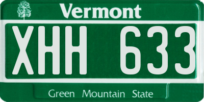 VT license plate XHH633