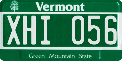 VT license plate XHI056