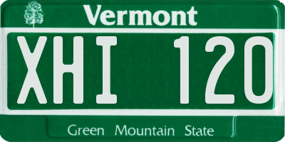 VT license plate XHI120