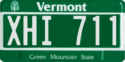 VT license plate XHI711