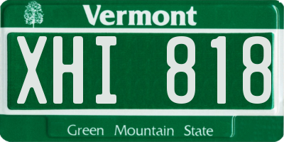 VT license plate XHI818