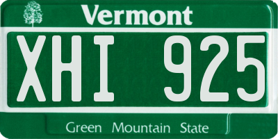 VT license plate XHI925