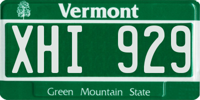 VT license plate XHI929