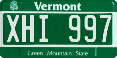 VT license plate XHI997
