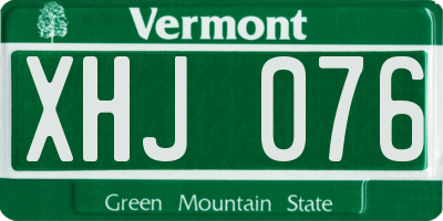 VT license plate XHJ076