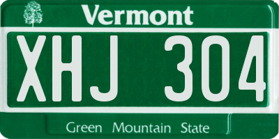 VT license plate XHJ304