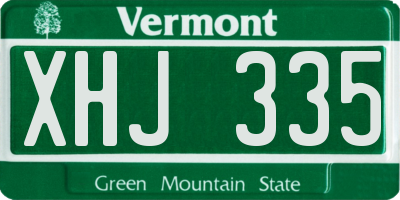 VT license plate XHJ335