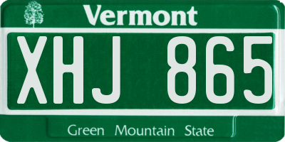 VT license plate XHJ865