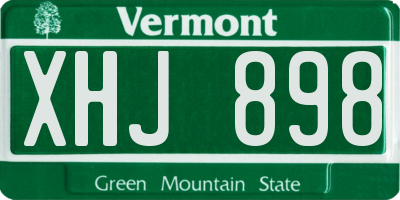 VT license plate XHJ898