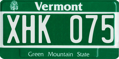 VT license plate XHK075