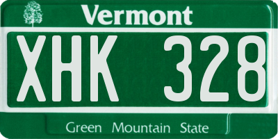 VT license plate XHK328