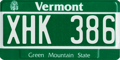 VT license plate XHK386