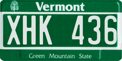 VT license plate XHK436
