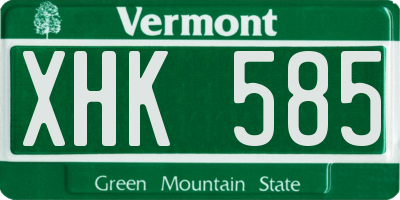 VT license plate XHK585