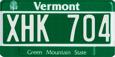 VT license plate XHK704