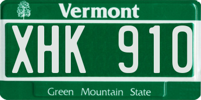 VT license plate XHK910