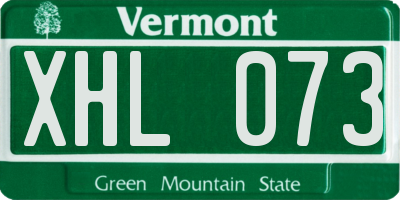 VT license plate XHL073