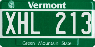 VT license plate XHL213