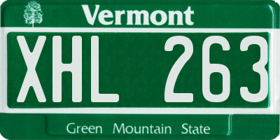 VT license plate XHL263