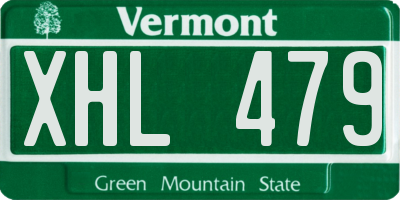VT license plate XHL479