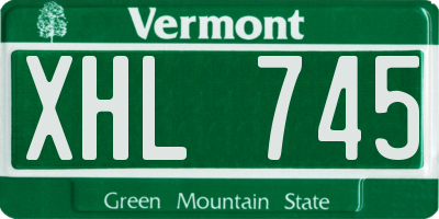 VT license plate XHL745