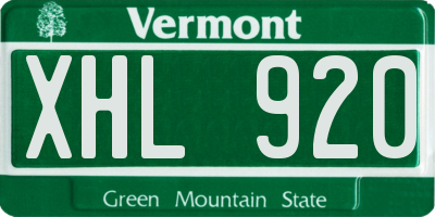 VT license plate XHL920