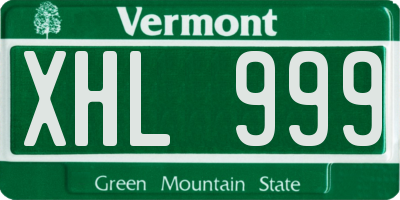 VT license plate XHL999