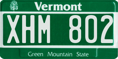 VT license plate XHM802