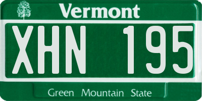 VT license plate XHN195