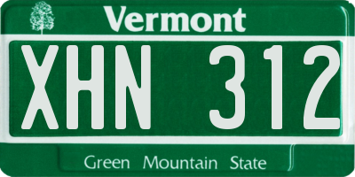 VT license plate XHN312