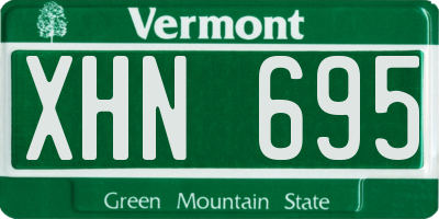 VT license plate XHN695