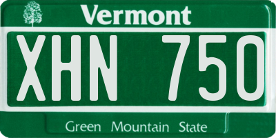 VT license plate XHN750