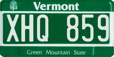 VT license plate XHQ859