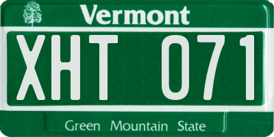 VT license plate XHT071