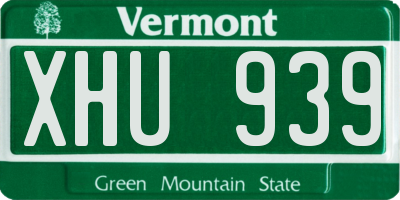 VT license plate XHU939