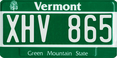 VT license plate XHV865