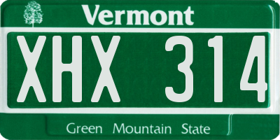 VT license plate XHX314