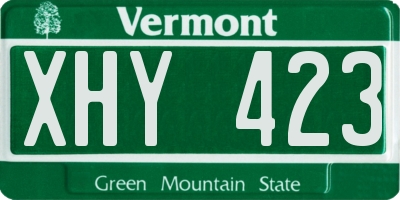 VT license plate XHY423