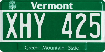 VT license plate XHY425