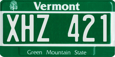 VT license plate XHZ421
