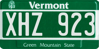 VT license plate XHZ923