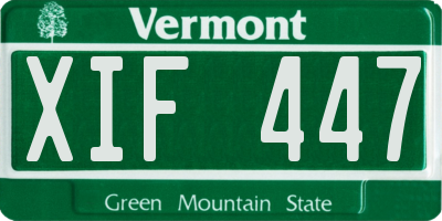 VT license plate XIF447