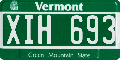 VT license plate XIH693