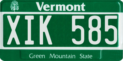 VT license plate XIK585